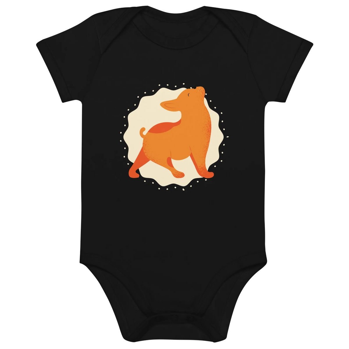 Yoga Frenchie - Baby Body aus Bio Baumwolle