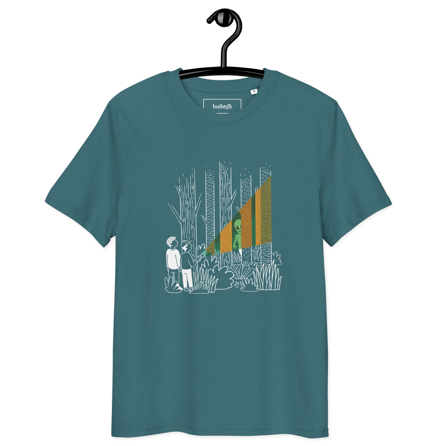Alien im Wald – T-Shirt aus Bio Baumwolle