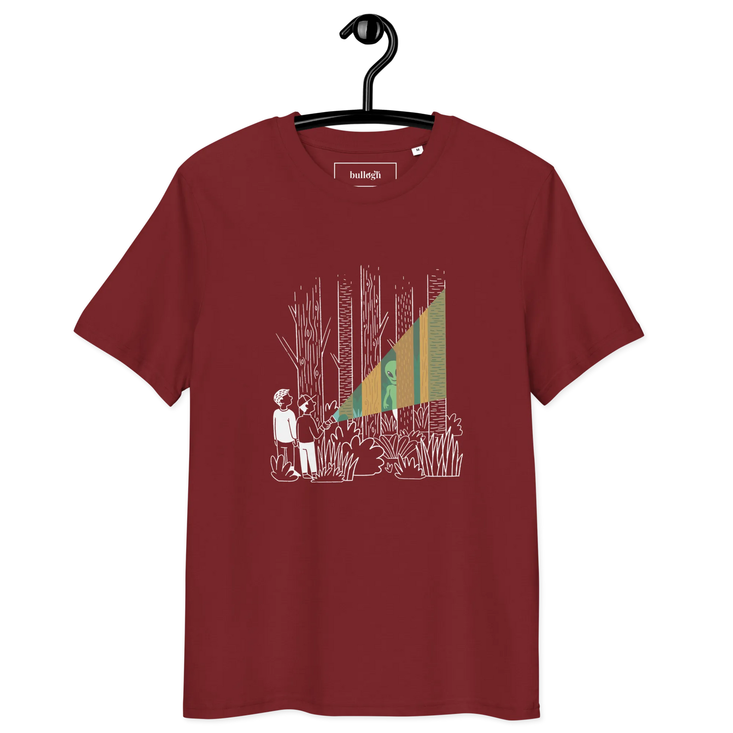 Alien im Wald – T-Shirt aus Bio Baumwolle