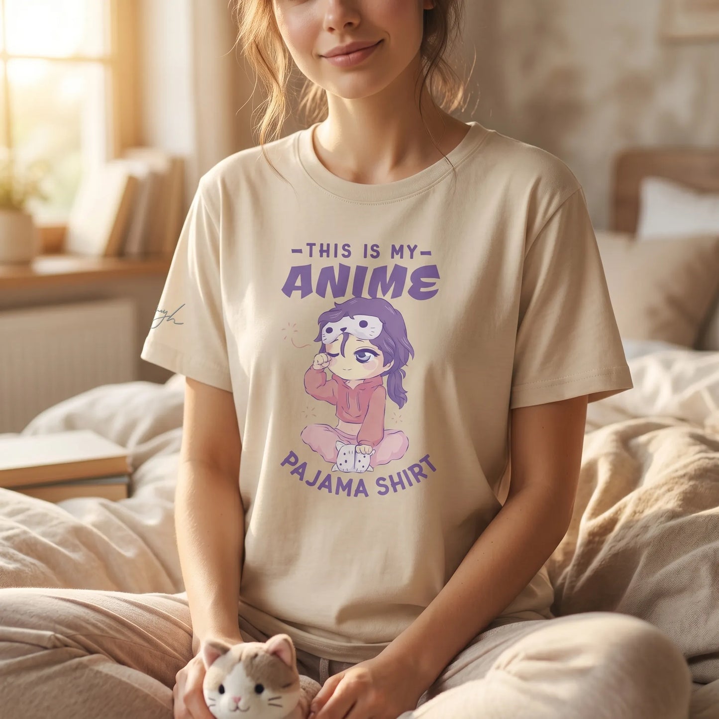 Bio-Baumwolle T-Shirt für Anime-Fans – Schlafshirt mit Anime Design