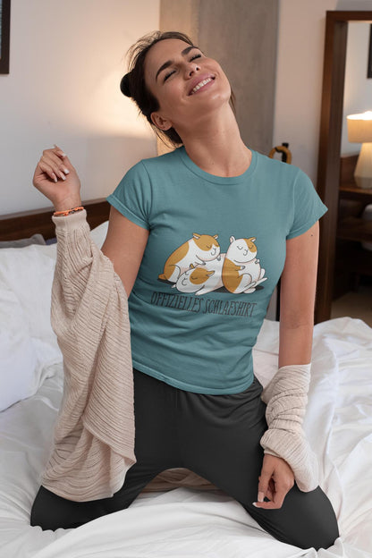 Bequemes Bio Nachthemd mit Hamster Design – Offizielles Schlafshirt für Nachteulen - bullogh#