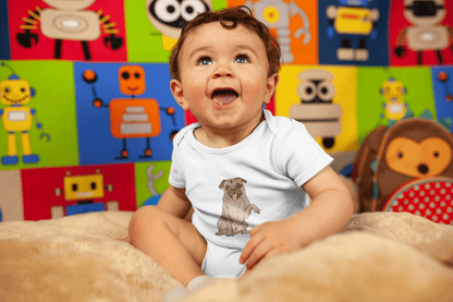 Bio Baumwoll Baby Body mit verspieltem Comic - Design – Für die Kleinsten - bullogh#