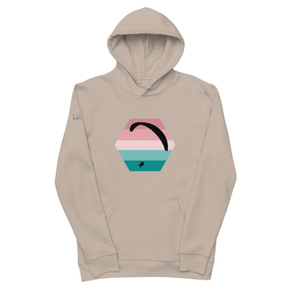 Bio - Baumwoll - Hoodie Paragliding Hexagon v3 – Nachhaltiger Hoodie mit Paragliding - Print aus recyceltem Polyester - bullogh#