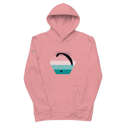 Bio - Baumwoll - Hoodie Paragliding Hexagon v3 – Nachhaltiger Hoodie mit Paragliding - Print aus recyceltem Polyester - bullogh#