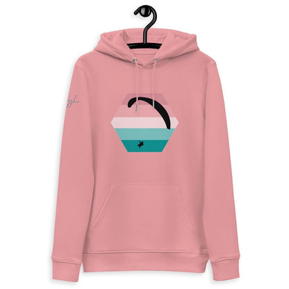 Bio - Baumwoll - Hoodie Paragliding Hexagon v3 – Nachhaltiger Hoodie mit Paragliding - Print aus recyceltem Polyester - bullogh#