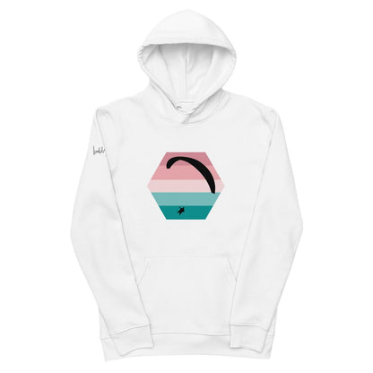 Bio - Baumwoll - Hoodie Paragliding Hexagon v3 – Nachhaltiger Hoodie mit Paragliding - Print aus recyceltem Polyester - bullogh#