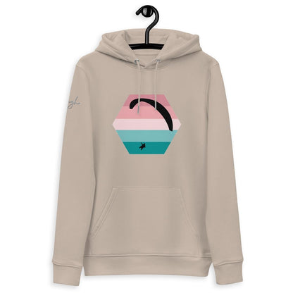 Bio - Baumwoll - Hoodie Paragliding Hexagon v3 – Nachhaltiger Hoodie mit Paragliding - Print aus recyceltem Polyester - bullogh#