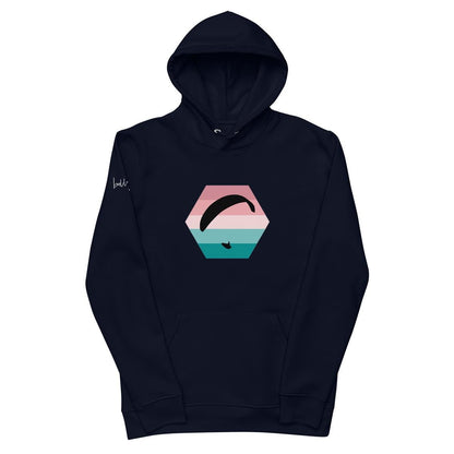 Bio - Baumwoll - Hoodie Paragliding Hexagon v4 für umweltbewusste Gleitschirm - Piloten - bullogh#