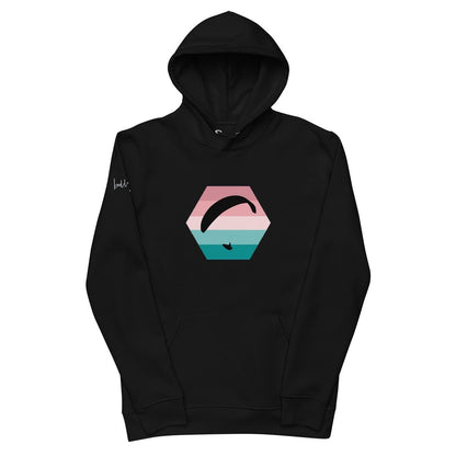 Bio - Baumwoll - Hoodie Paragliding Hexagon v4 für umweltbewusste Gleitschirm - Piloten - bullogh#