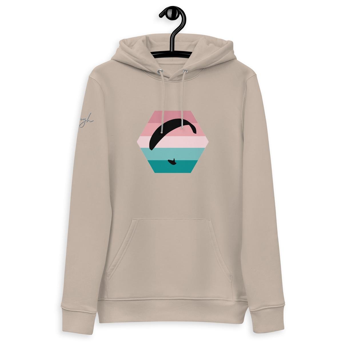 Bio - Baumwoll - Hoodie Paragliding Hexagon v4 für umweltbewusste Gleitschirm - Piloten - bullogh#