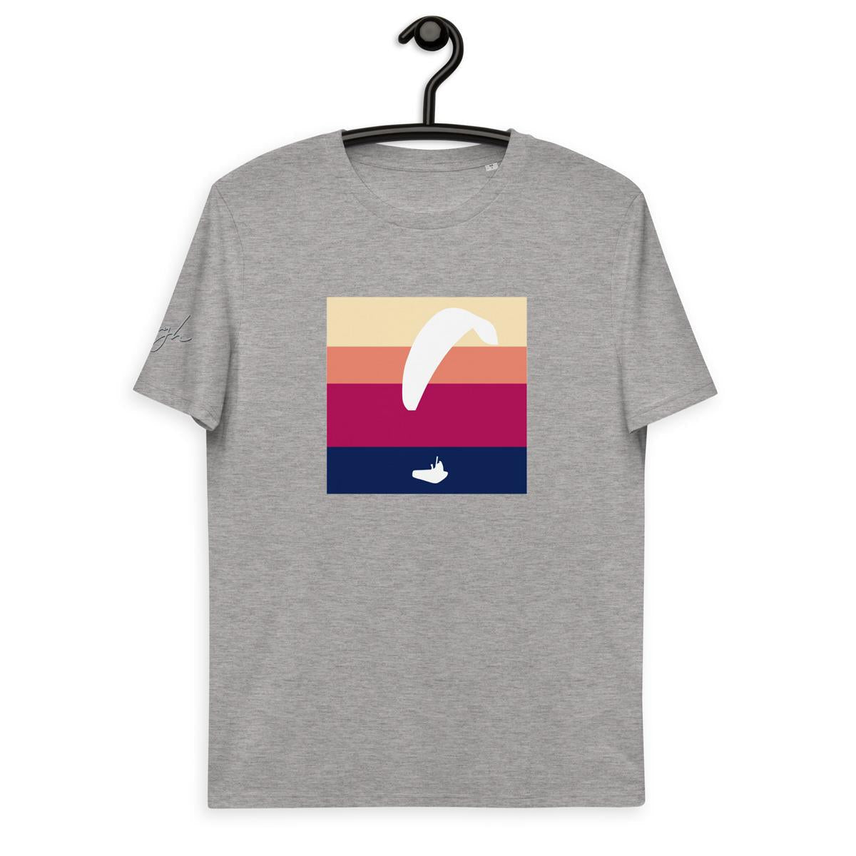 Bio Baumwoll T-Shirt für Gleitschirmflieger - White Paraglider Design - Stilvoll und ökologisch - bullogh#