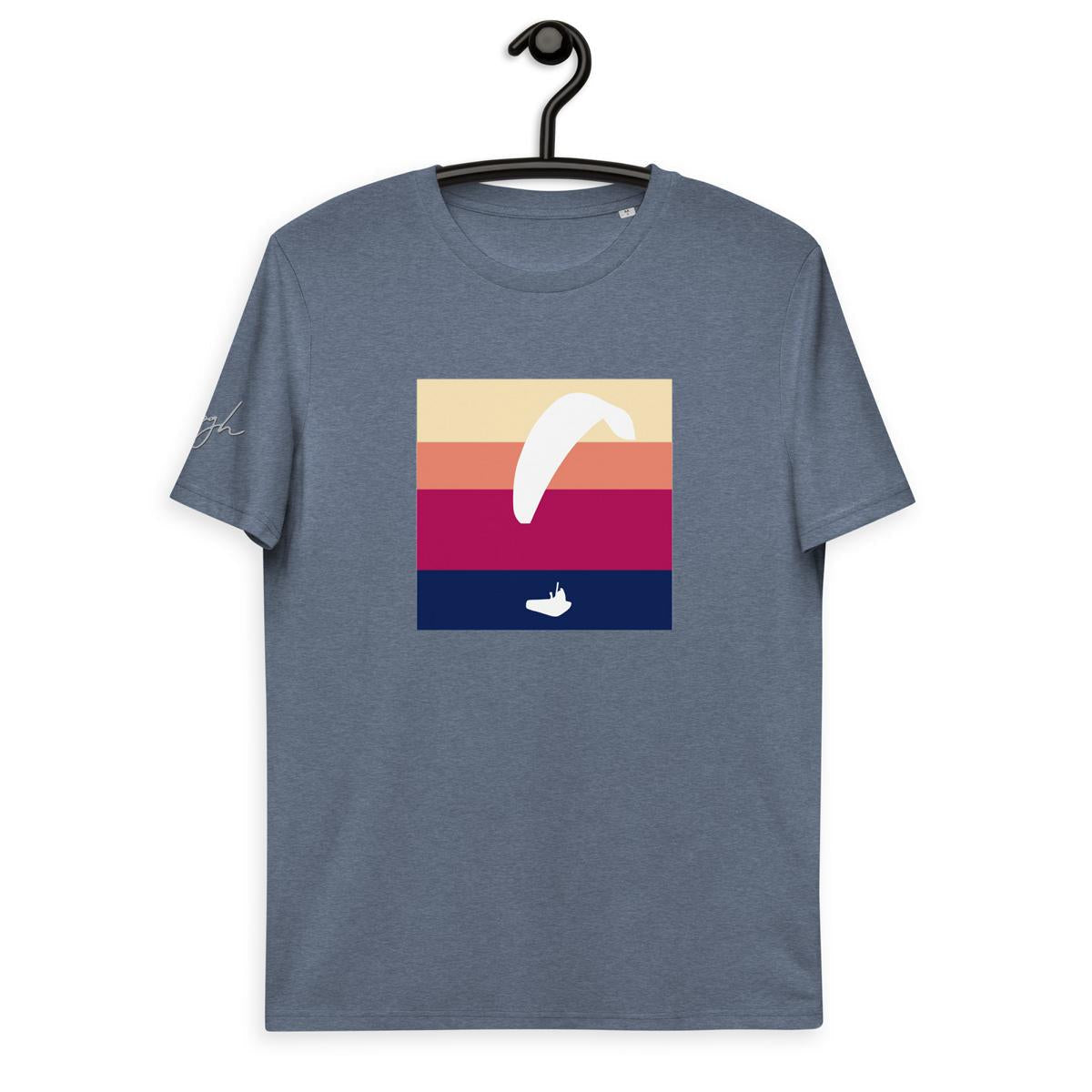 Bio Baumwoll T-Shirt für Gleitschirmflieger - White Paraglider Design - Stilvoll und ökologisch - bullogh#