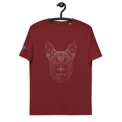 Bio Baumwoll T-Shirt mit Deutschem Schäferhund Motiv, Öko Mode für Hundefans - bullogh#