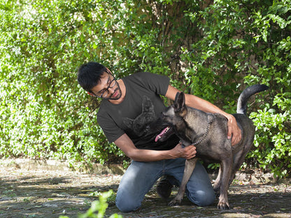 Bio Baumwoll T-Shirt mit Deutschem Schäferhund Motiv, Öko Mode für Hundefans - bullogh#