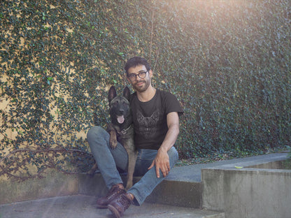 Bio Baumwoll T-Shirt mit Deutschem Schäferhund Motiv, Öko Mode für Hundefans - bullogh#
