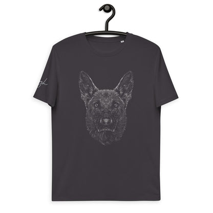 Bio Baumwoll T-Shirt mit Deutschem Schäferhund Motiv, Öko Mode für Hundefans - bullogh#