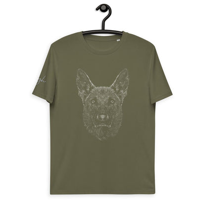 Bio Baumwoll T-Shirt mit Deutschem Schäferhund Motiv, Öko Mode für Hundefans - bullogh#