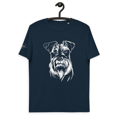 Bio Baumwoll T-Shirt mit Schnauzer Motiv, Nachhaltige Mode für Fans dieser toller Rasse - bullogh#