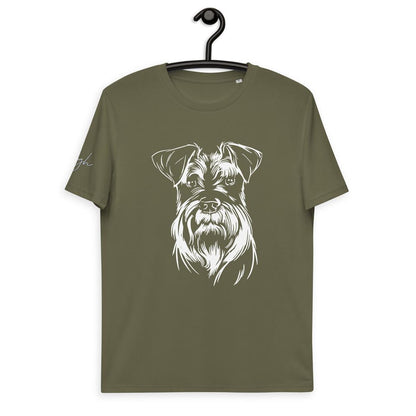 Bio Baumwoll T-Shirt mit Schnauzer Motiv, Nachhaltige Mode für Fans dieser toller Rasse - bullogh#