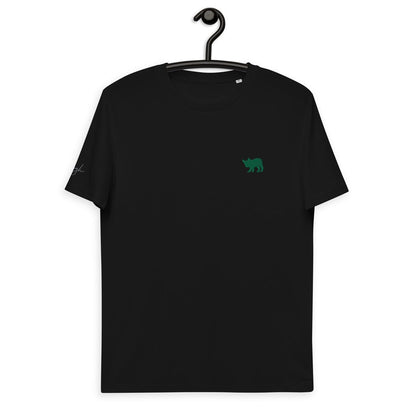 Bio Baumwoll T-Shirts Schwarz mit Französischer Bulldogge und Stick V5 - Nachhaltig und Trendig - bullogh#