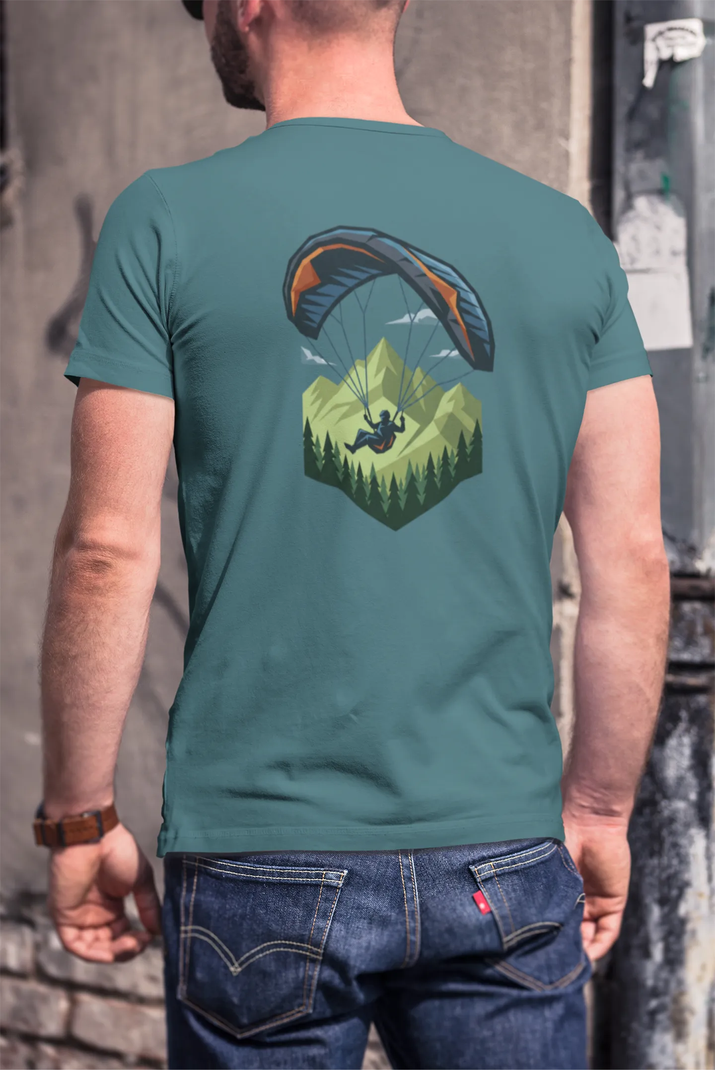 Paragliding Bio T-Shirt – Green Paraglider