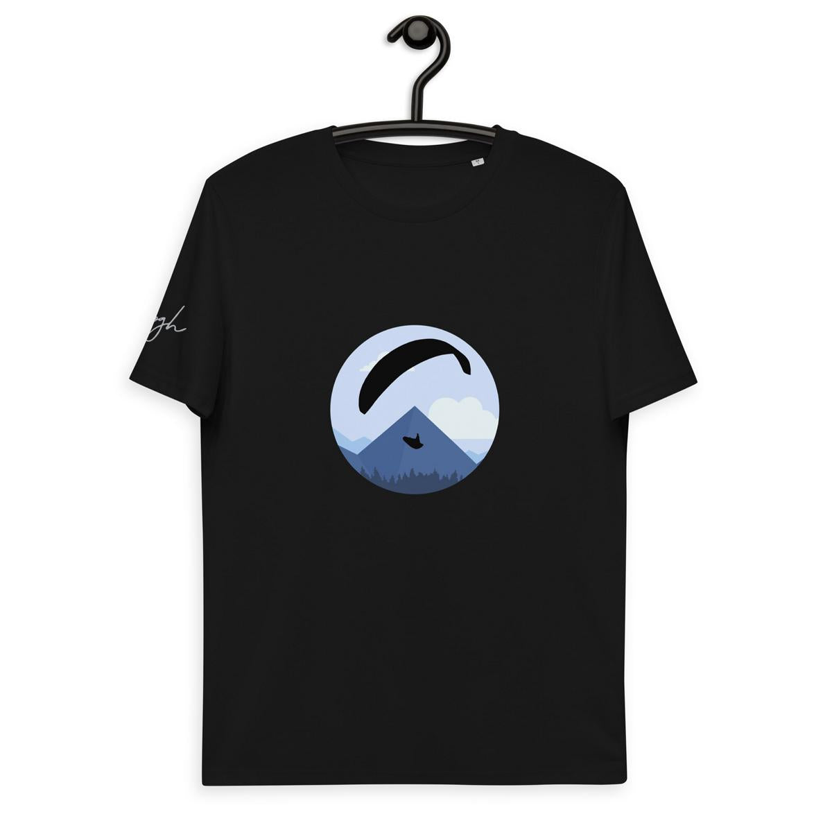 Öko T-Shirt aus Bio Baumwolle - Blue Paraglider Design für Gleitschirmflüge