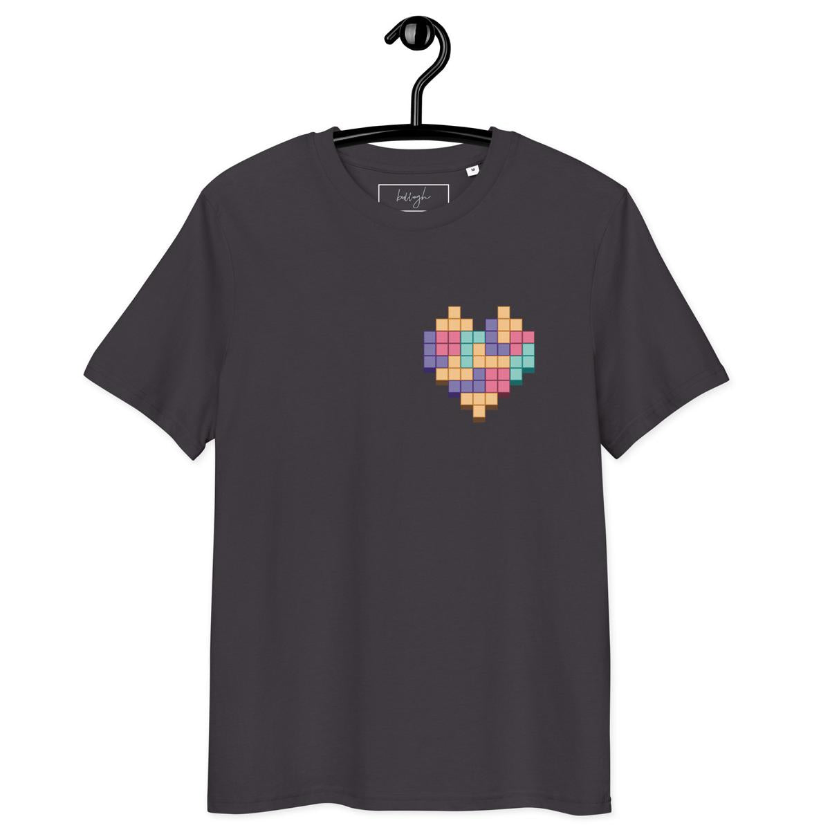 Gaming-Shirt „Pixel Heart“ – Bio, öko & pixelverliebt
