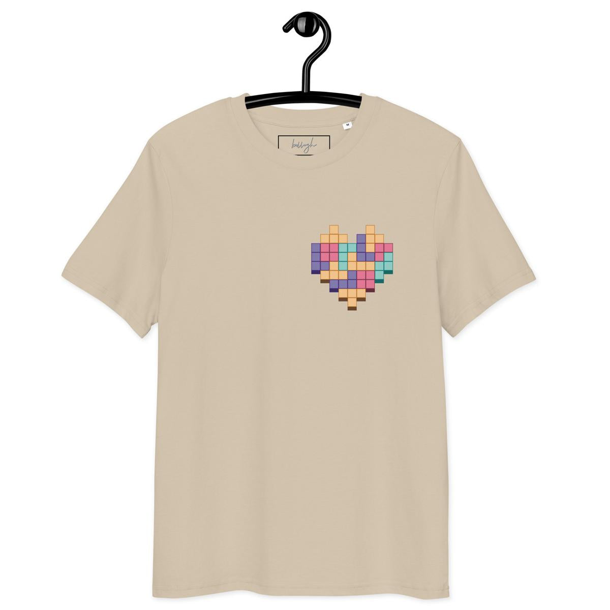 Gaming-Shirt „Pixel Heart“ – Bio, öko & pixelverliebt