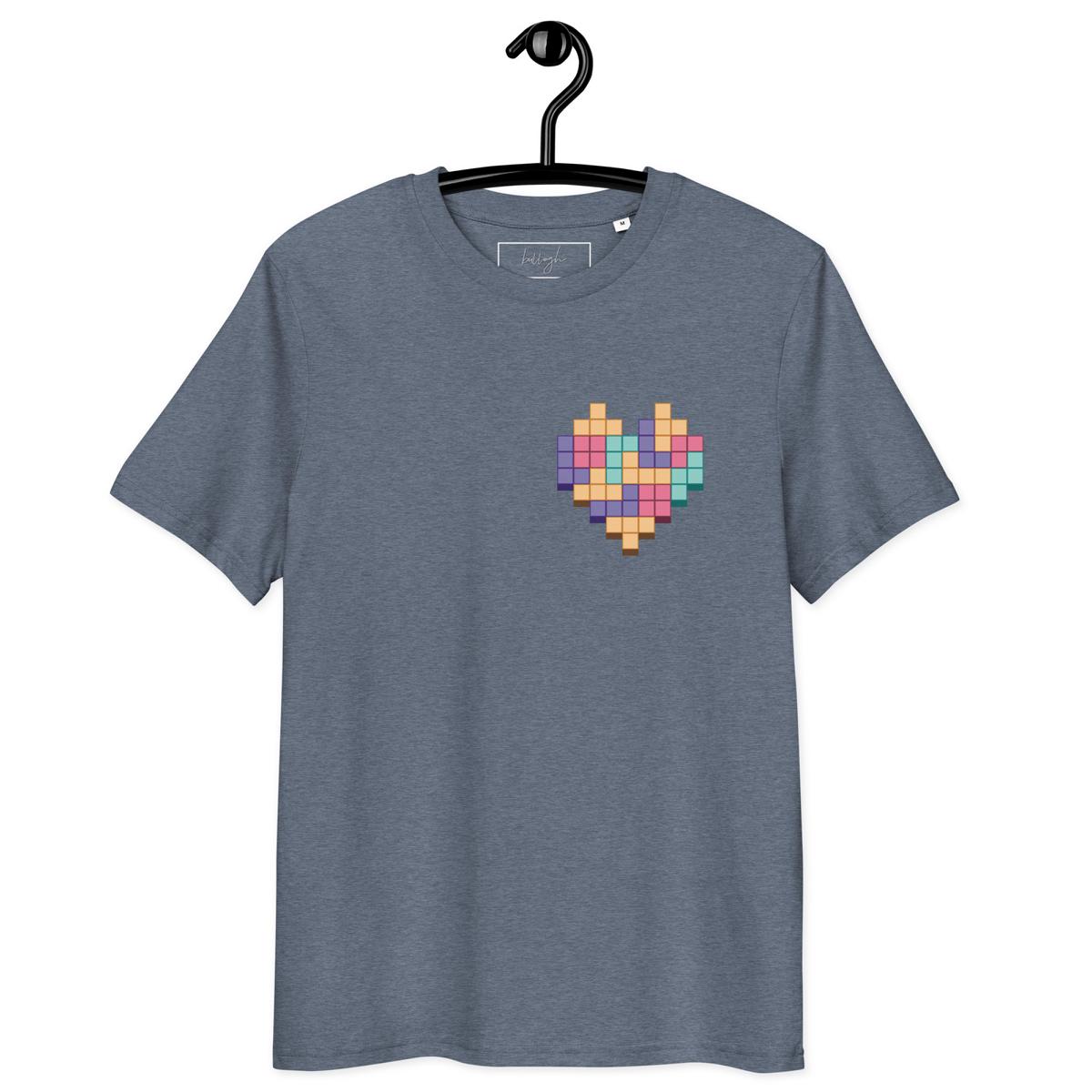 Gaming-Shirt „Pixel Heart“ – Bio, öko & pixelverliebt