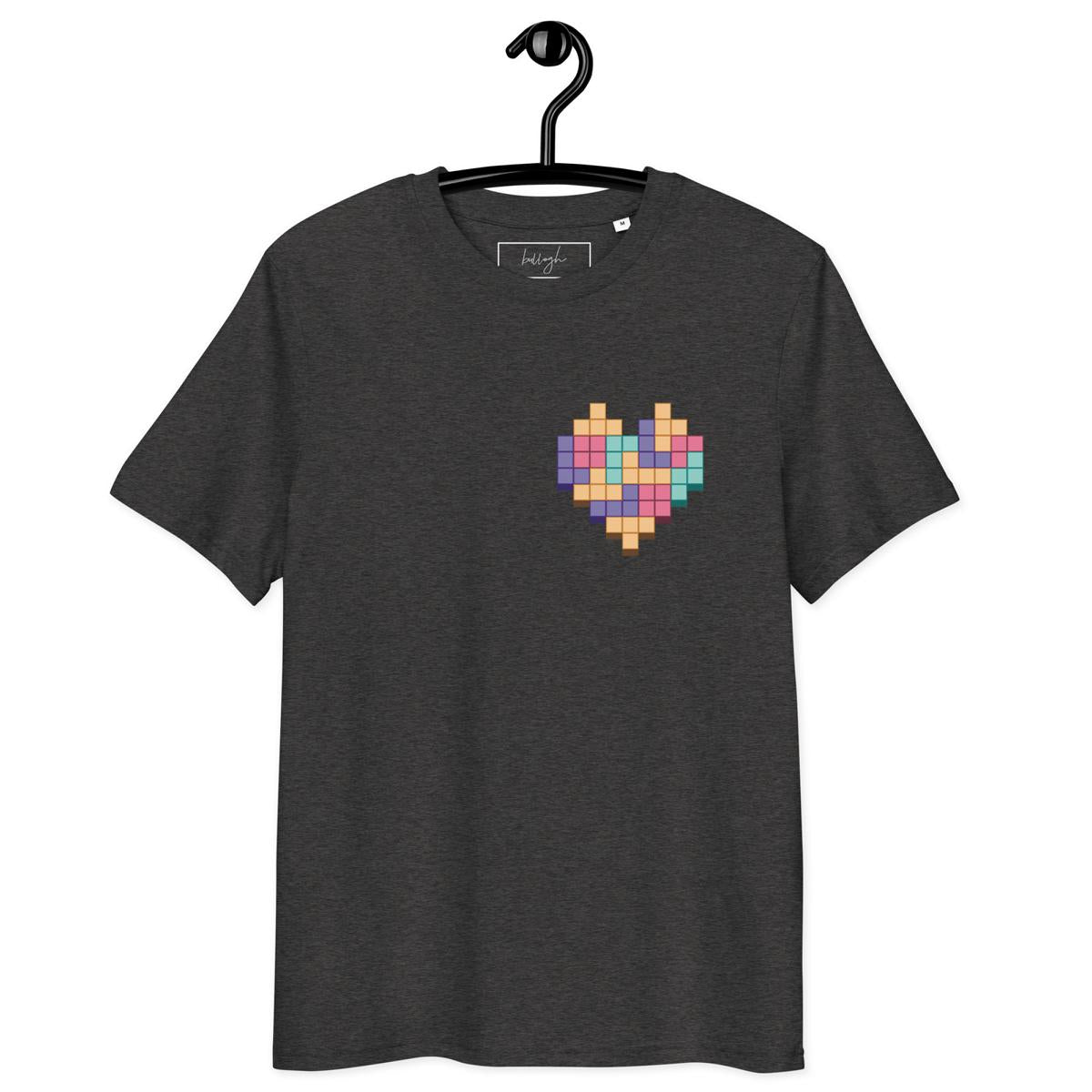 Gaming-Shirt „Pixel Heart“ – Bio, öko & pixelverliebt