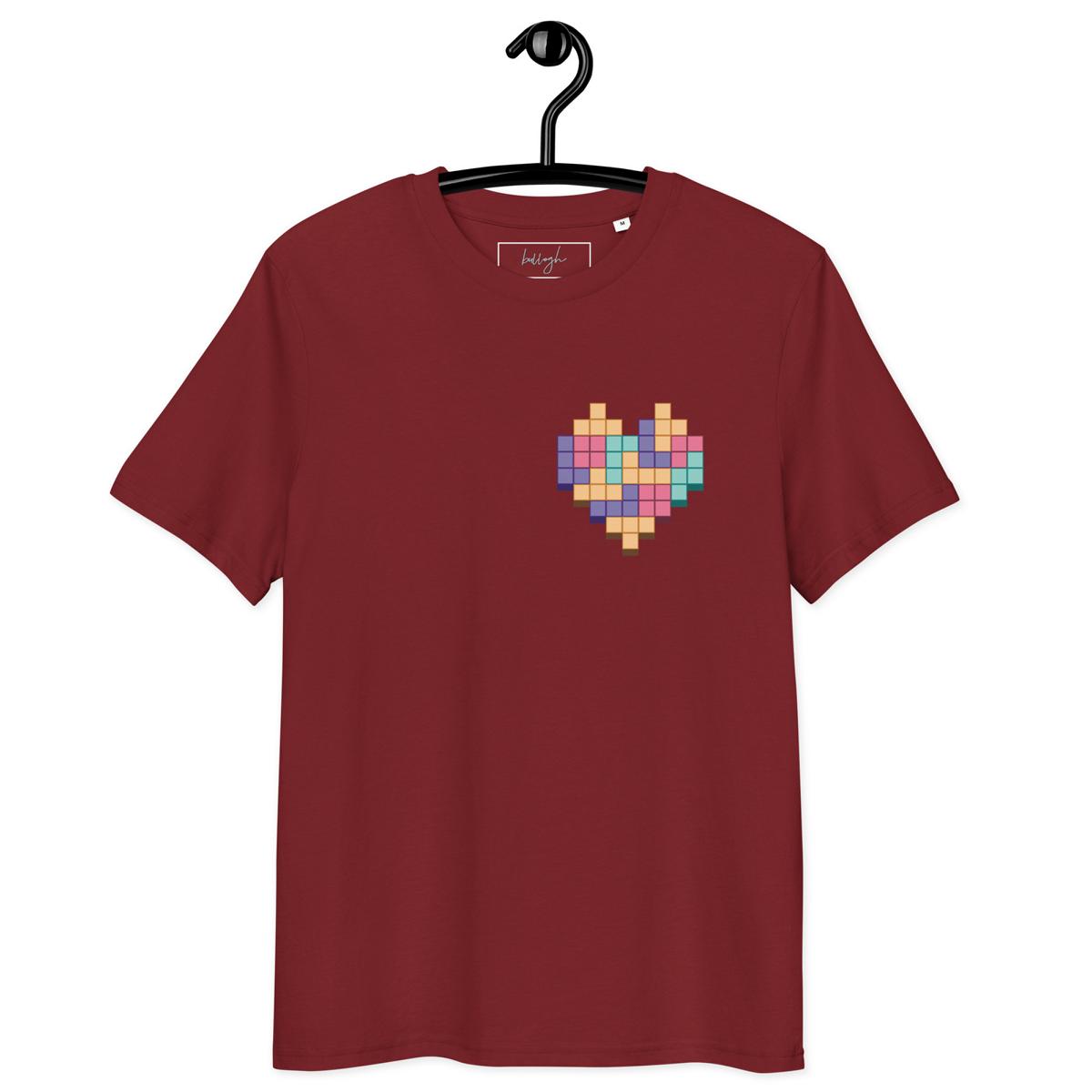 Gaming-Shirt „Pixel Heart“ – Bio, öko & pixelverliebt