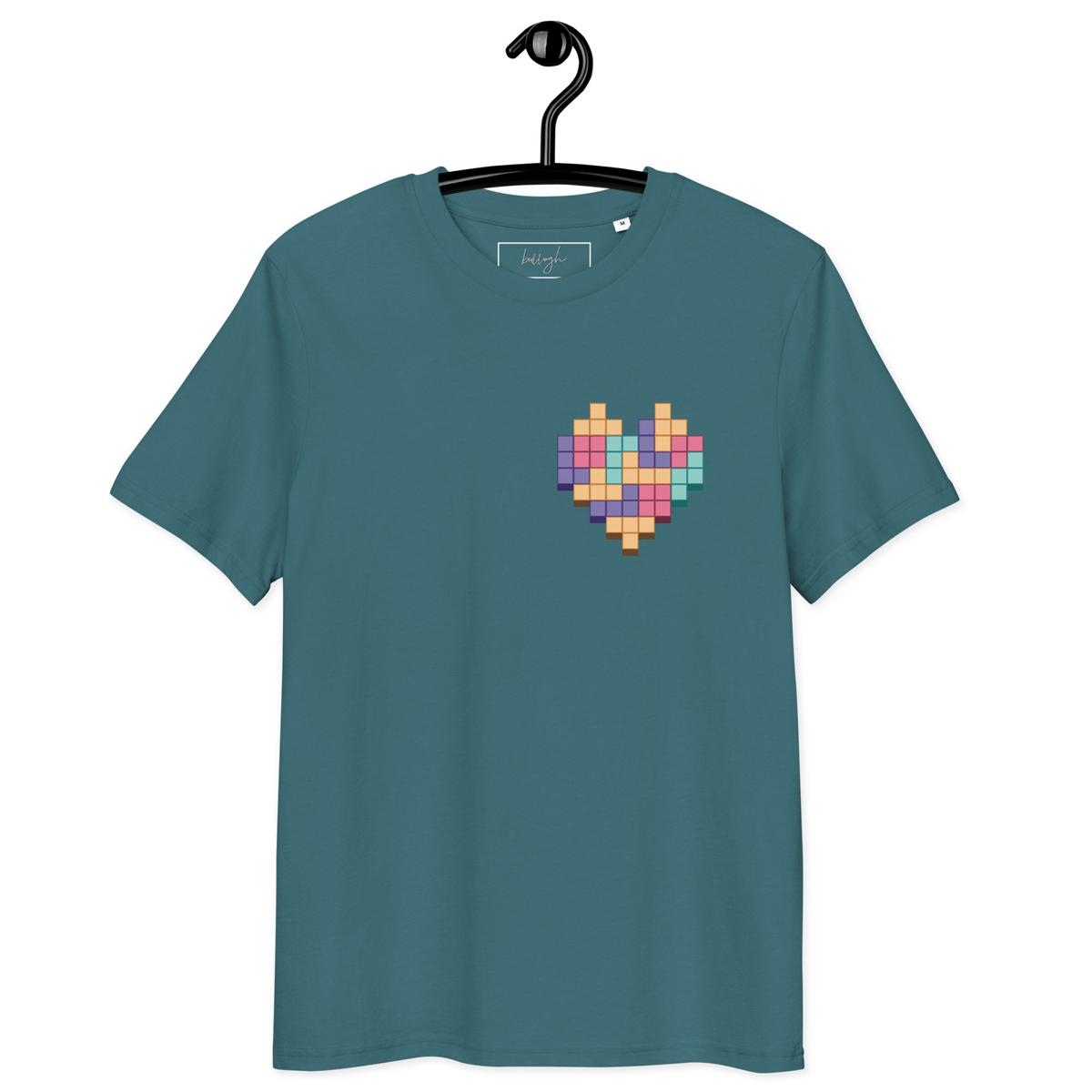 Gaming-Shirt „Pixel Heart“ – Bio, öko & pixelverliebt