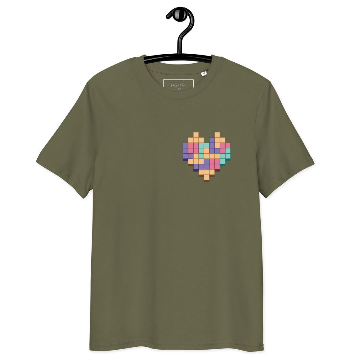 Gaming-Shirt „Pixel Heart“ – Bio, öko & pixelverliebt