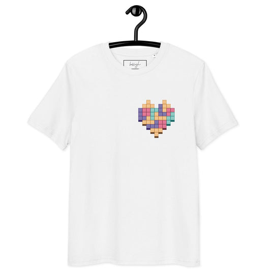 Gaming-Shirt „Pixel Heart“ – Bio, öko & pixelverliebt