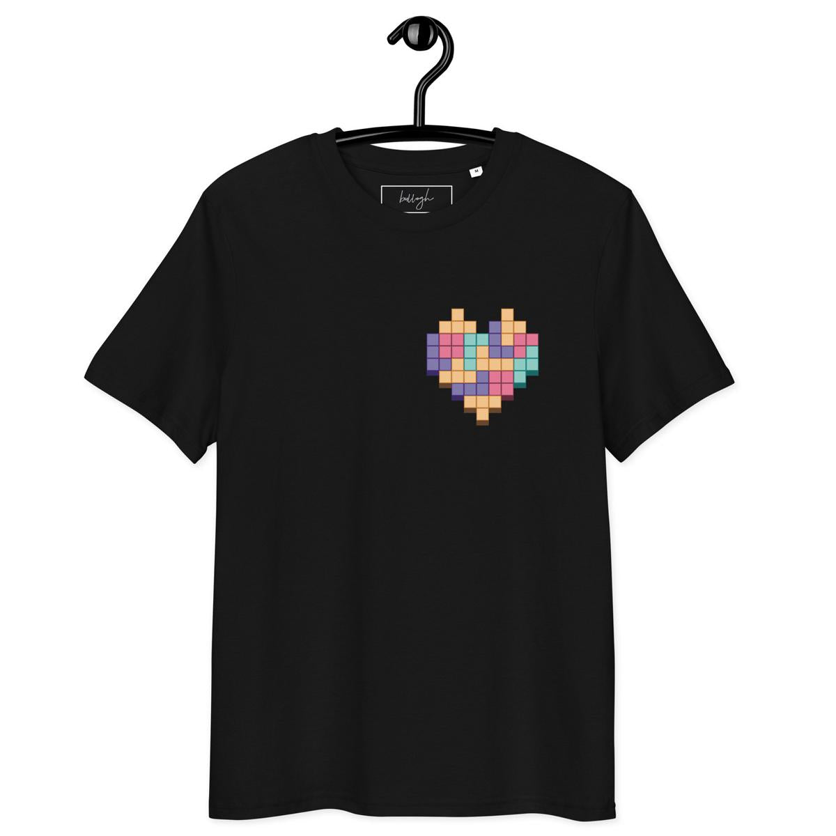 Gaming-Shirt „Pixel Heart“ – Bio, öko & pixelverliebt