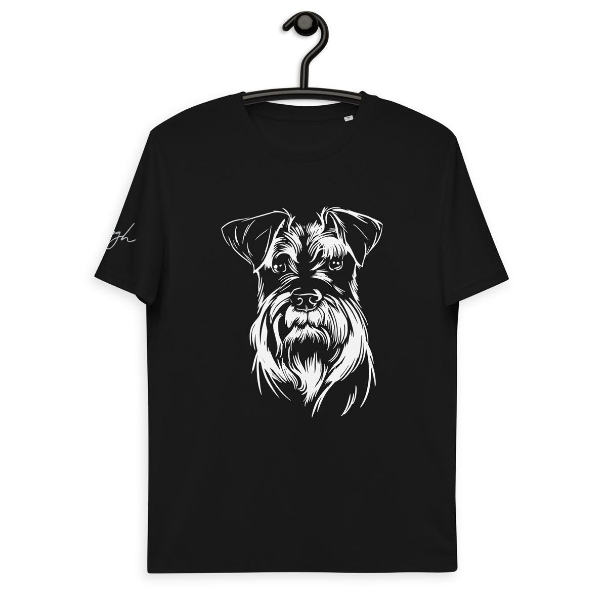 Bio Baumwoll T-Shirt mit Schnauzer Motiv, Nachhaltige Mode für Fans dieser toller Rasse