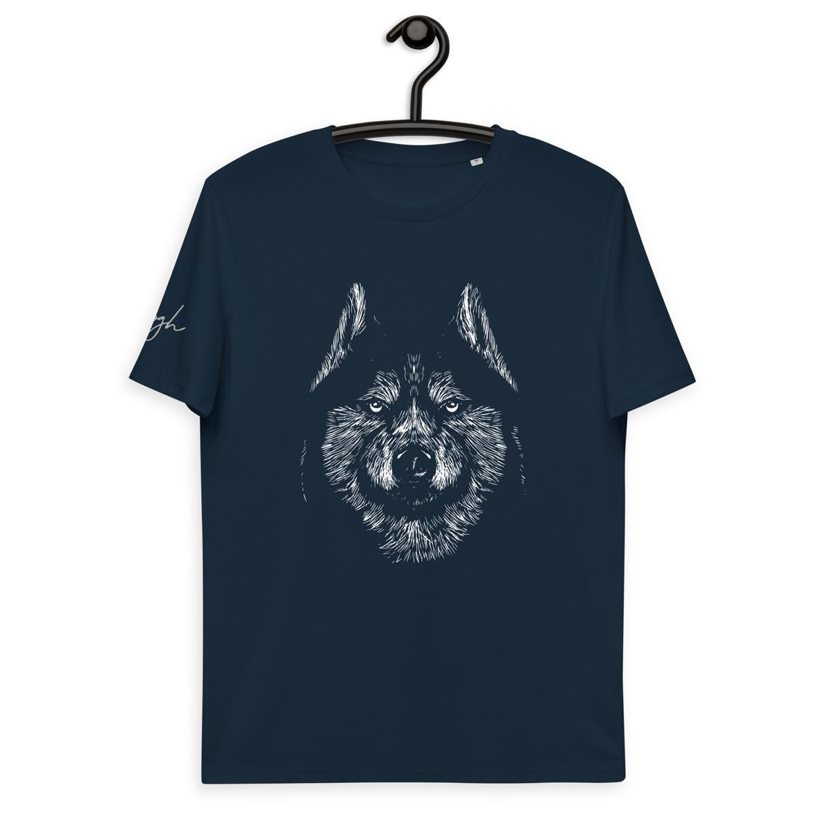 Entdecke die Wildnis: Bio Baumwoll T-Shirt mit Siberian Husky Motiv