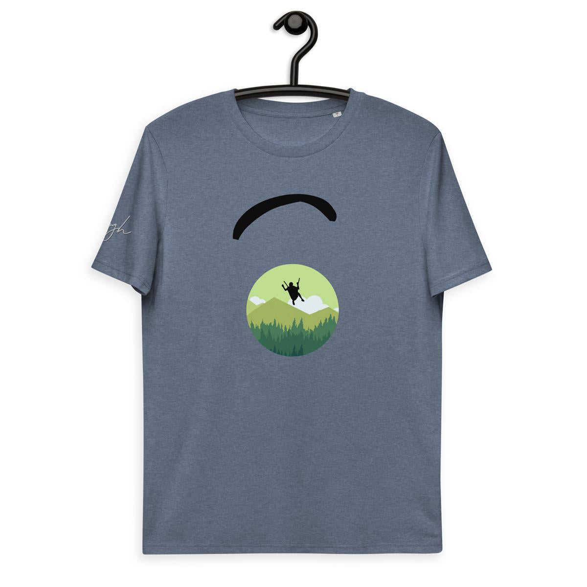 Nachhaltiges Bio T-Shirt für Paragliding - Green Paraglider Design für Outdoor-Liebhaber