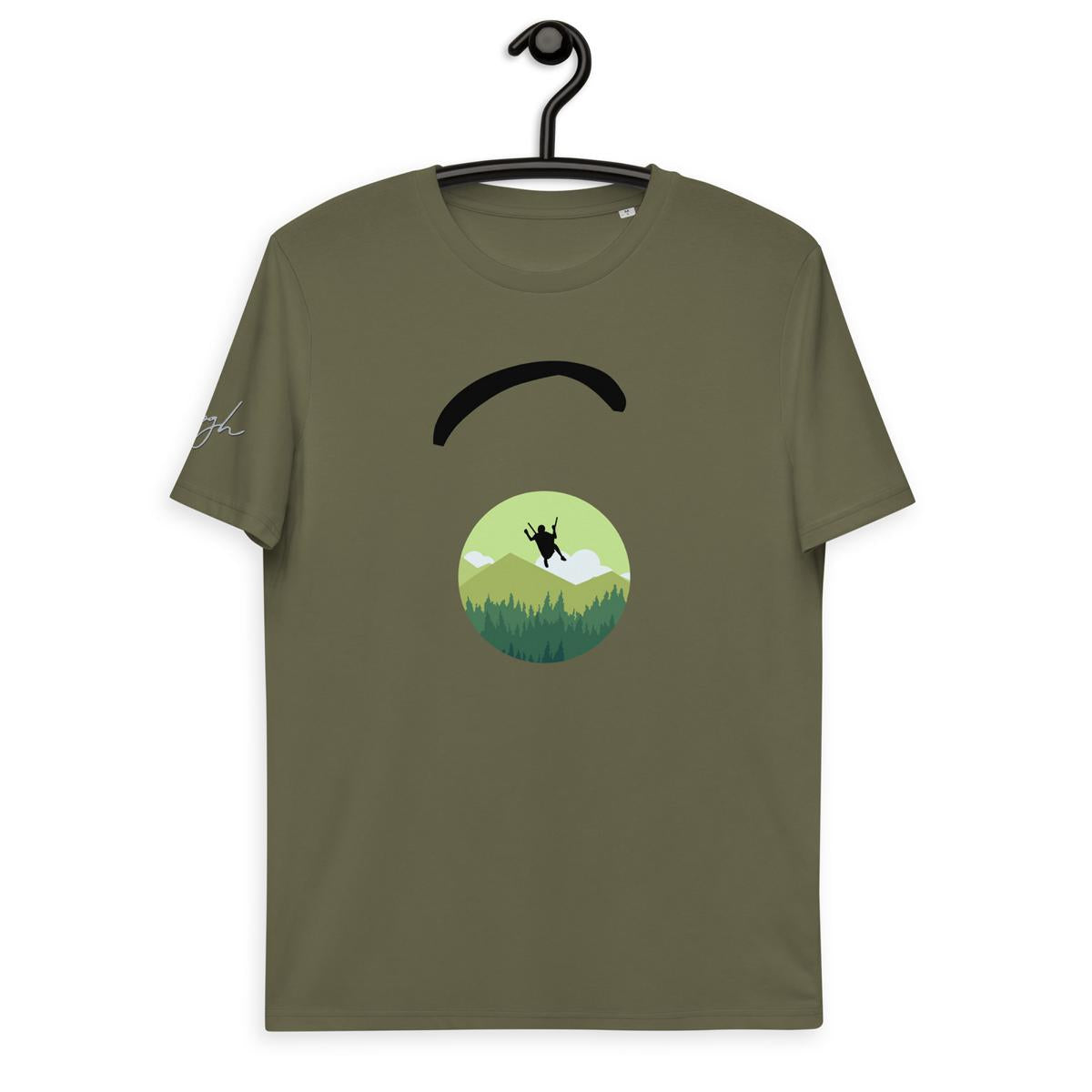 Nachhaltiges Bio T-Shirt für Paragliding - Green Paraglider Design für Outdoor-Liebhaber