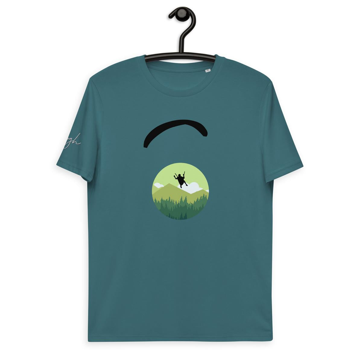 Nachhaltiges Bio T-Shirt für Paragliding - Green Paraglider Design für Outdoor-Liebhaber