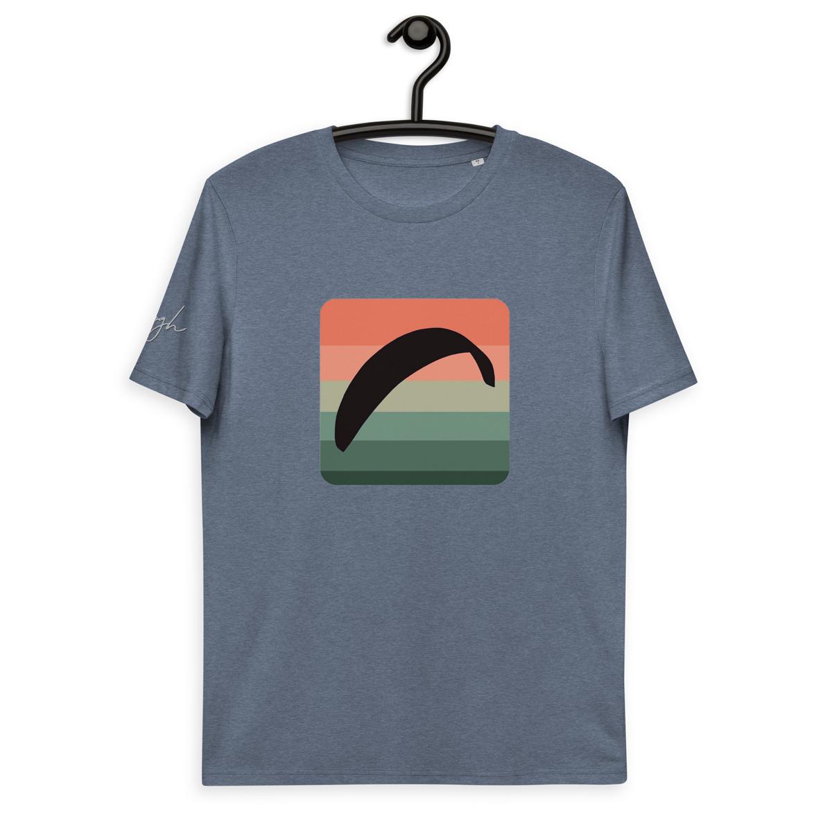 Nachhaltiges Paragliding T-Shirt - Bio Baumwolle mit Cube Design - Unisex Mode für Gleitschirmfans