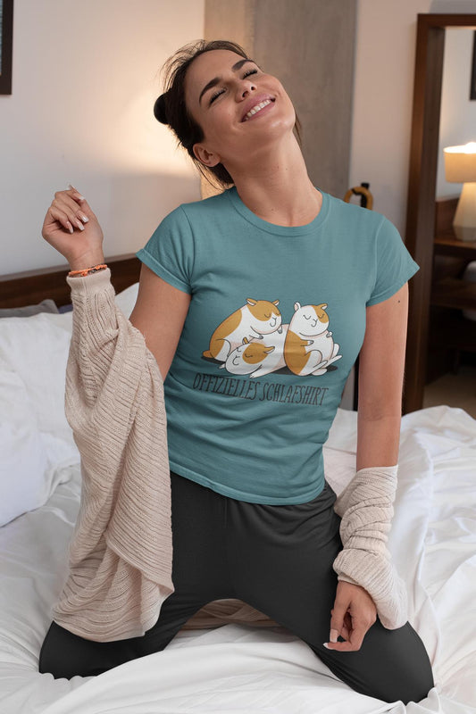 Bequemes Bio Nachthemd mit Hamster Design – Offizielles Schlafshirt für Nachteulen