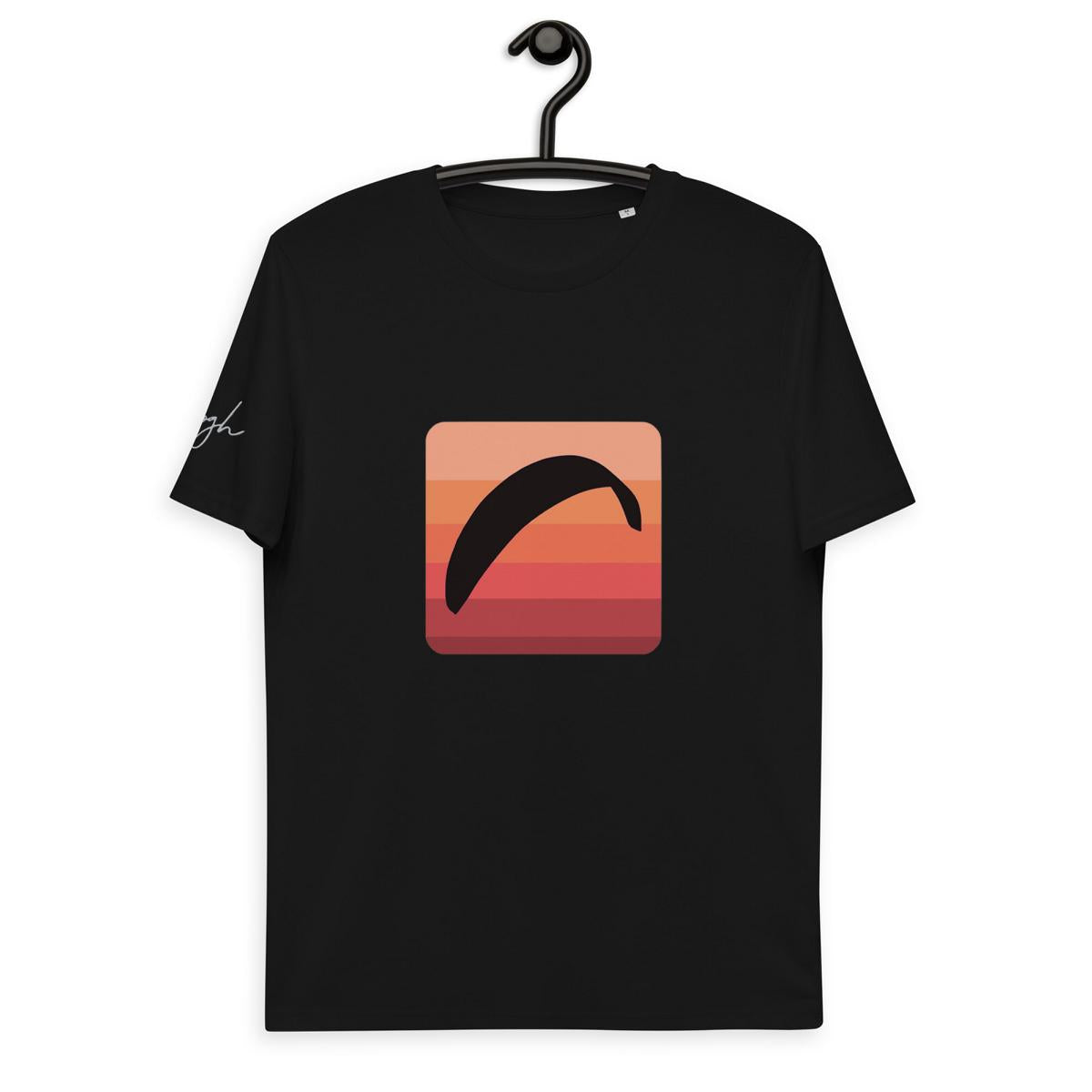 Öko Gleitschirm T-Shirt - Sun Fall Design - Umweltbewusste Kleidung für Paraglider