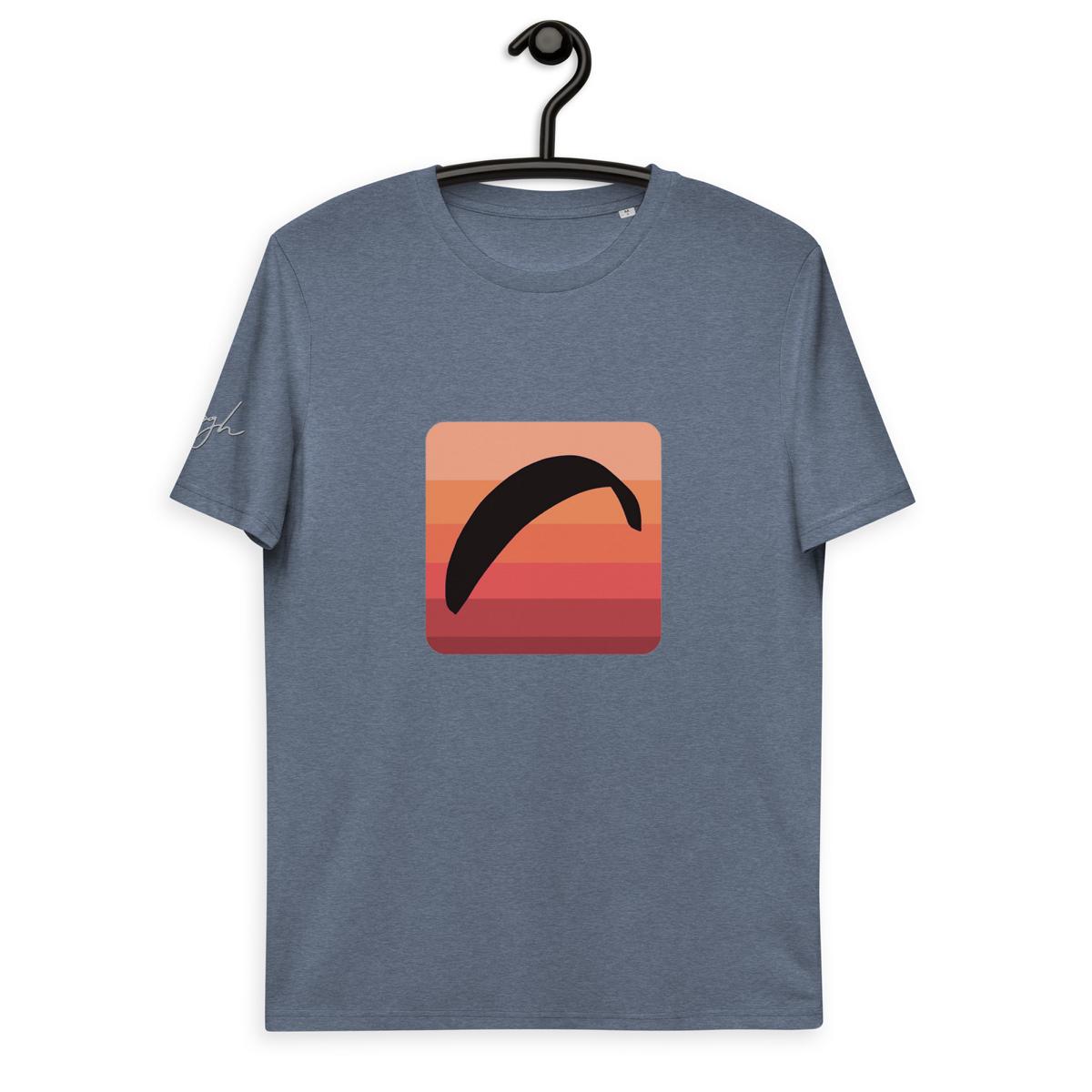 Öko Gleitschirm T-Shirt - Sun Fall Design - Umweltbewusste Kleidung für Paraglider