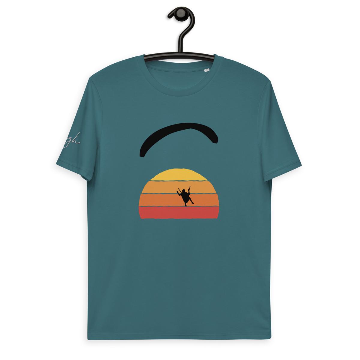 Nachhaltiges Paragliding Shirt - Sunset Fly Design - Hochwertige Bio Baumwolle für Outdoor-Liebhaber