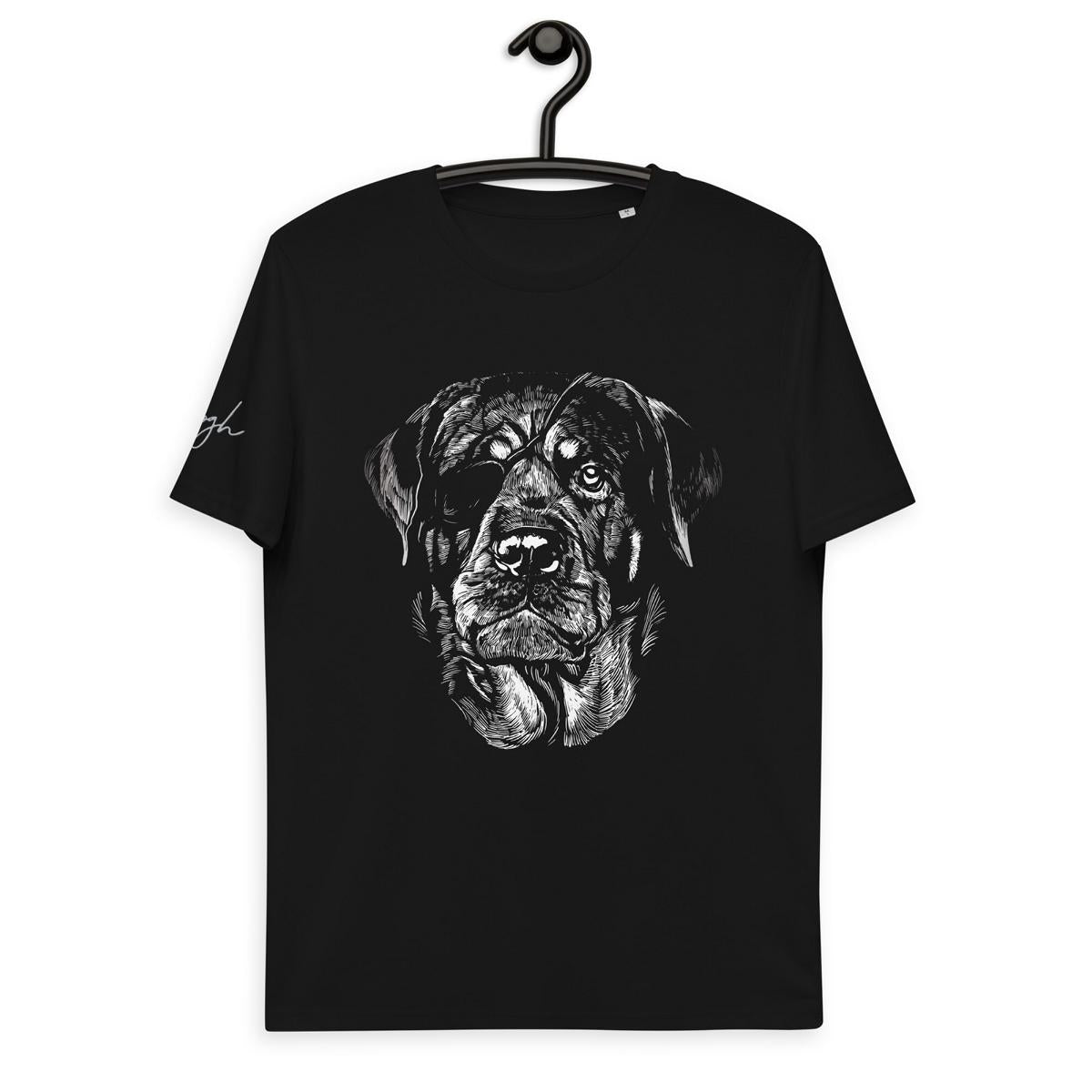 Bio Baumwoll T-Shirt mit Rottweiler Motiv, Nachhaltige Mode, Hundefans