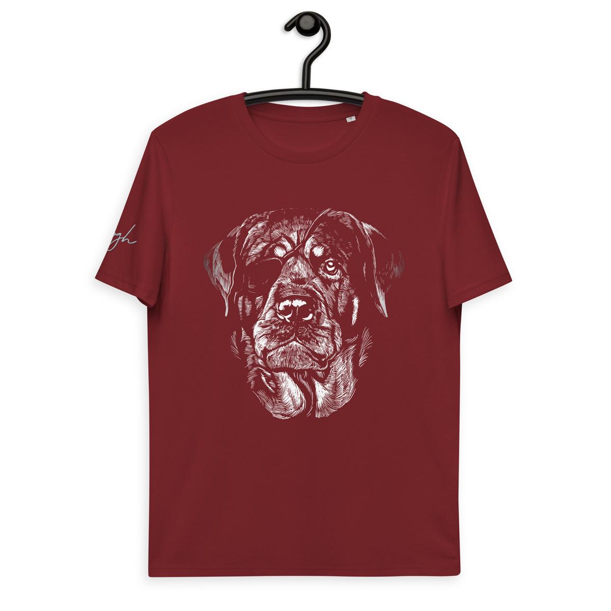 Bio Baumwoll T-Shirt mit Rottweiler Motiv, Nachhaltige Mode, Hundefans