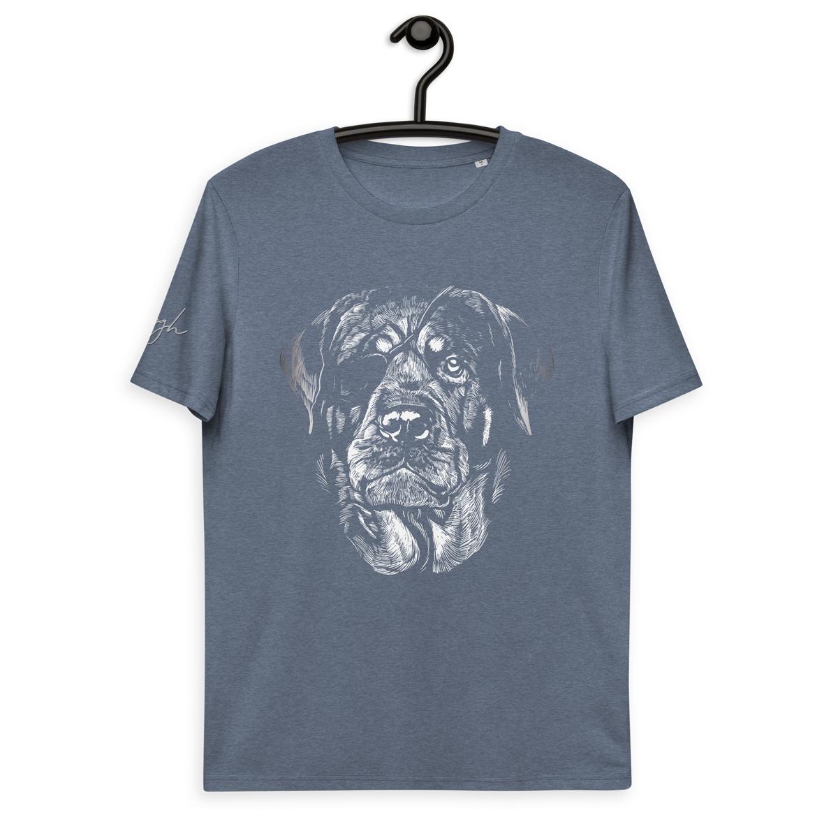 Bio Baumwoll T-Shirt mit Rottweiler Motiv, Nachhaltige Mode, Hundefans