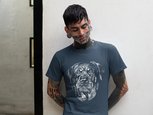 Bio Baumwoll T-Shirt mit Rottweiler Motiv, Nachhaltige Mode, Hundefans