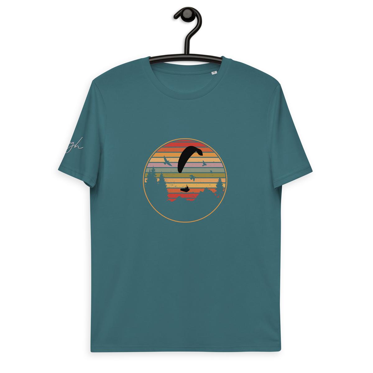 Nachhaltiges Bio-Baumwoll T-Shirt - Paragliding Forest Design | Perfekt für Gleitschirmflieger und Paragliding-Fans